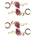 Miniatyrbilde 1 av 11: 2 Par Øredobber Diamant Flamingo Drop Dangle AllMatch Mote Ørepynt