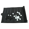 Miniatyrbillede 7 af 7: Bærbar Backgammon med PU Læder Skakbræt Foldsomt Backgammon Bræt Rejsegaver
