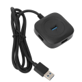 Miniatyrbilde 1 av 11: USB 3.0 Hub Svart Høy Strømforsyning 4 Porter Samtidig Bruk Stabil Langvarig for Underholdning Kontor