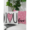 Miniatyrbillede 6 af 9: Valentinsdag Kærlighedsbrev Trykt Linned Pudebetræk - 45x45cm Pude til Stue og Soveværelse