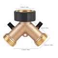 Miniatyrbilde 10 av 11: Messing Vannkran Adapter 2 Veis Y-Form 3/4 Slangekobling Hagevanning (Amerikansk Standard)