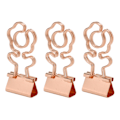 Miniatyrbillede 3 af 10: 100 Mini Rose Gold Blomsterformede Binderclips med Stærk Klemmeevne - Stilfulde Metalclips til Kontorartikler