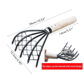 Miniatyrbillede 2 af 9: Have-rake, strand-rake, strand-musling-graveværktøj, netfiskeri snegle-skal-rake sort