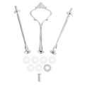 Miniatyrbilde 1 av 10: 3-lags kakefatstativ med håndtak - Sølvfarget - Fruktfat Hardware Montering Holder
