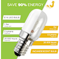 Pikkukuva 2 / 5: Set 2-E14 LED jääkaapin hehkulamppu, 1,5 W vastaa 15 W, kylmä valkoinen 6500 K, jääkaapin hehkulamppu, suolalamppu, ompelukone, ei himmennettävä