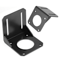 Miniatyrbillede 9 af 10: 1 stk Sort Rustfrit Stål Monteringsskinne til 57 NEMA23 Trinmotor - Holdbar Holder Stativ