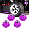 Pikkukuva 5 / 9: 4 kpl Alumiini M4 Rengasmutterit Sopivat Fayee 1/12 WL 1/12 12423 Maastoautolle Violetti 0119P