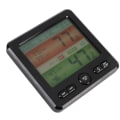 Miniatyrbild 10 av 11: Digital inomhus-termometer med färgskärm, larm, temperatur- och fuktighetsövervakning, sängbordsklocka för hemmet, svart