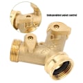Miniatyrbillede 11 af 11: 3/4 Tommer 2-Vejs Havevandingsfordeler Have Messing Vandforbindelse med Ventil US Standard