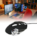 Miniatyrbild 11 av 11: Trådbunden Spelmus med RGB-bakgrundsbelysning 4 Justerbara DPI Upp till 3600 Ergonomisk USB Optisk Datormus med 6 Knappar Svart Hörbar Mus