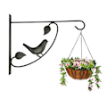 Miniatyrbillede 1 af 11: (Lille Fugl) Justerbar Teleskopisk Blomsterkurv Hængekrog Udendørs Balkon Fuglefoder Væghæng (30*24cm) Materiale: Jernkunst