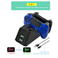 Pikkukuva 10 / 11: 2-in-1 USB-kaksoislaturi teline latausasema PS4-ohjaimelle LED-valolla