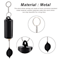 Pikkukuva 9 / 11: Ulkoilma retro kello yksittäinen metalli tuulikello pihakoriste Heroic Windbell (musta suuri tuote koko 9cm halkaisijaltaan, riippuva pituus 50cm)