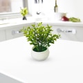 Pikkukuva 3 / 7: Simuloitu vihreä kasvi ruukussa, simuloitu mehikasvi pieni bonsai (hirssiruukussa)