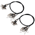 Miniatyrbillede 1 af 9: 20 Anti-Bide Fiskeliner - 50 cm Tykke Sorte Wire Guides & Tilbehør til Lystfiskeri