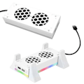Miniatyrbillede 11 af 11: Spilkonsoll Kølestativ Justerbar RGB Lys Køler Dock Station med 2 Ekstra USB Porte til XBOX Series S