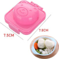 Miniatyrbillede 2 af 5: 6 stk æggeforme i plast (tilfældig farve), ægkogningsforme Kog æg Sushi Risform Bento Maker Sandwichskærer.(7,8 * 7,5 cm)