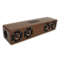 Miniatyrbild 2 av 11: Trä Bluetooth-högtalare väckarklocka med 4 högtalare 4 spelmod hög effekt digital klocka för sovrum sängbord träkorn