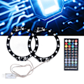 Miniatyrbillede 11 af 11: RGB LED Lysring Bluetooth Synkroniseret Musik 400 Effekter 8 Farver LED Båndlys med App Kontrol til PS5 Konsol