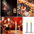 Miniatyrbilde 3 av 5: Flameless Flicker Candles, 1 Remote Control, 17CM Ivory, Battery Operated LED Window Candles, Timer, Set of 6 Wax Effect Flameless Plastic Candles (2c