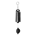 Pikkukuva 1 / 11: Ulkoilma retro kello yksittäinen metalli tuulikello pihakoriste Heroic Windbell (musta suuri tuote koko 9cm halkaisijaltaan, riippuva pituus 50cm)
