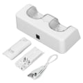 Miniatyrbillede 3 af 11: Fjernbetjening Batterilader med Strømkabel Stabil Bærbar Dobbelt Ladestation Dock til Wii Spil Fjernbetjening Batteri Hvid