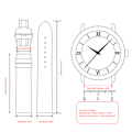 Miniatyrbillede 2 af 5: Universal Unisex Brun PU Læder Urrem med Spænde - 12mm Udskiftningsrem