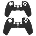 Miniatyrbillede 8 af 11: 2 stk. Silikon Cover til PS5 Gamepad Støvsikkert Game Controller Skin Beskyttende Cover Sort