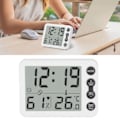 Miniatyrbilde 11 av 11: Innendørs Digital Temperatur- og Fuktighetsmåler Multifunksjonell Elektronisk Termometer Hygrometer med Vekkerfunksjon Hvit Svart Nøkkel
