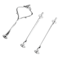 Miniatyrbilde 2 av 10: 3-lags kakefatstativ med håndtak - Sølvfarget - Fruktfat Hardware Montering Holder