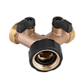 Miniatyrbilde 5 av 11: Messing Vannkran Adapter 2 Veis Y-Form 3/4 Slangekobling Hagevanning (Amerikansk Standard)