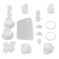 Miniatyrbild 9 av 11: Ersättningsknappar L2 R2 Komplett knappuppsättning Reparationskit för PS5-kontroll Transparent Vit