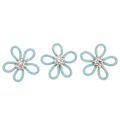 Miniatyrbild 5 av 11: 3 st Brocher för Skor Söta Färger 6cm Rhinestone Bred Blomma Form Kläder Broch för Skor Väska Bröllopsklänning Blå Mesh Vit Rhinestone