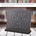 Miniatyrbillede 8 af 9: 4 stk. Mini Dobbeltsidede Sorte Tavle Stativer til Beskeder & Noter med Base