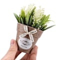 Miniatyrbillede 4 af 10: Mini Sødt Japansk PVC Basilikumbue Dekoration - Lille Hvid Kunstig Blomst Bonsai