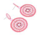 Miniatyrbilde 5 av 11: 1 Par Frøperleøreringer Retro Etnisk Stil Lett Håndverk Sirkel Fargefast Perle Dråpeøreringer for Jenter Kvinner Rosa Fargerik