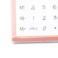 Miniatyrbillede 8 af 10: Solcelledrevet lommeregner med berøringsskærm, 8-cifret LCD-display, bærbar transparent design til kontor, skole, hjem - Pink