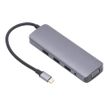 Pikkukuva 3 / 11: Telakointiasema 9 in 1 Alumiiniseos USB Type C Hub Dual Monitor Docking Adapter 9 in 1