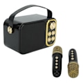 Miniatyrbillede 9 af 11: Karaoke Maskine med 2 Mikrofoner Karaoke Alt-i-Én Maskine Bærbar Bluetooth Sangmaskine til Hjemmefest Sort