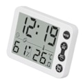 Miniatyrbillede 2 af 11: Indendørs Digital Temperatur- og Luftfugtighedsmåler Multifunktionel Elektronisk Termometer Hygrometer med Alarmfunktion Hvid Sort Nøgle