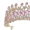 Miniatyrbilde 4 av 8: Bryllupskrone for kvinner, legering med strass, hårtilbehør til prom, kostymefest, rosa og gull