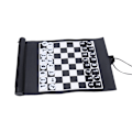 Miniatyrbillede 1 af 11: Chessæt Bærbar Rejsebrætsspil PU Læder Rulbar Chessæt til Børn og Voksne