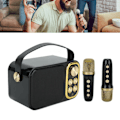 Miniatyrbillede 11 af 11: Karaoke Maskine med 2 Mikrofoner Karaoke Alt-i-Én Maskine Bærbar Bluetooth Sangmaskine til Hjemmefest Sort
