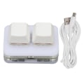 Miniatyrbilde 1 av 11: USB 2-knapps Mini Tastatur med Tilpassbar RGB LED Bakgrunnsbelysning, Makroprogrammering for Windows, OS X og Linux (Hvit)