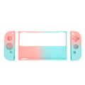 Miniatyrbild 1 av 11: Spelkonsolskyddsfodral Gradient Ergonomiskt Grepp Spelkonsol Silikon Skyddande Fodral för Switch OLED Blå Rosa