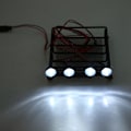 Pikkukuva 5 / 10: Kattoteline LED-valoilla Axial SCX10 1/10 RC-autolle (4 valkoista)