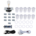 Miniatyrbilde 1 av 11: 822B Enkelt DIY Arcade Joystick Tilbehørsett for Arkadespill / Kampspill Hjemmespill USB-sett i Amerikansk Stil (Transparent)