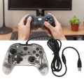 Miniatyrbillede 11 af 11: Kablet Game Controller med Dobbelt Vibration, RGB Transparent Skall, Gamepad Joystick til Xbox PC Hvid