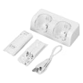 Miniatyrbillede 5 af 11: Fjernbetjening Batterilader med Strømkabel Stabil Bærbar Dobbelt Ladestation Dock til Wii Spil Fjernbetjening Batteri Hvid