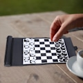 Miniatyrbild 3 av 11: Schackset Bärbar Resespel PU Läder Rullbar Schackspelset för Barn Vuxna
